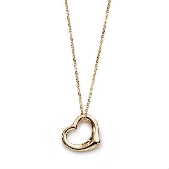 Tiffany & Co. Jewelry - TIFFANY & CO. Elsa Peretti 16mm Open Heart Pendant Necklace 16”